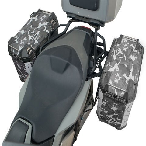 GP Kompozit DSN01 Universal 40 lt x 2 Desenli Alüminyum Motosiklet Yan Çanta Seti