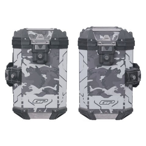 GP Kompozit DSN01 Universal 40 lt x 2 Desenli Alüminyum Motosiklet Yan Çanta Seti