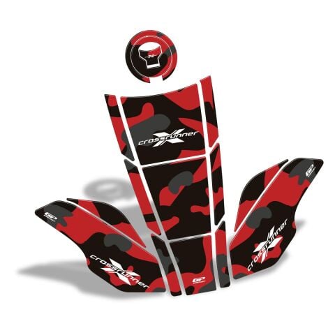 GP Kompozit Honda VFR800X Crossrunner 2015-2020 Uyumlu Tank Pad Seti Kırmızı