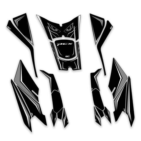 GP Kompozit Honda PCX 125 / 150 2025 Uyumlu Full Tank Pad Seti Gri