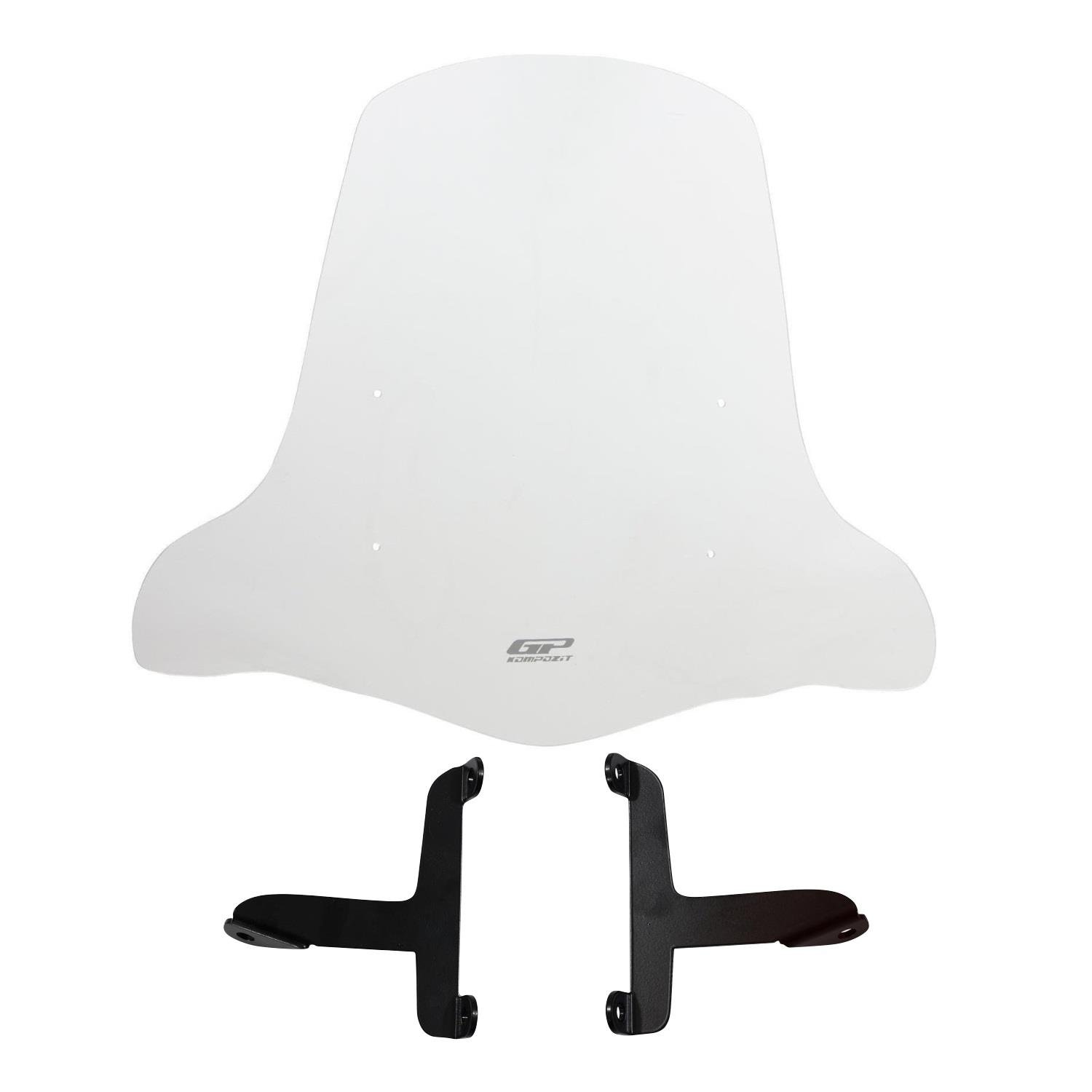 GP Kompozit Scooter Universal 2020 Uyumlu Elcikli Ön Cam Şeffaf 59 cm
