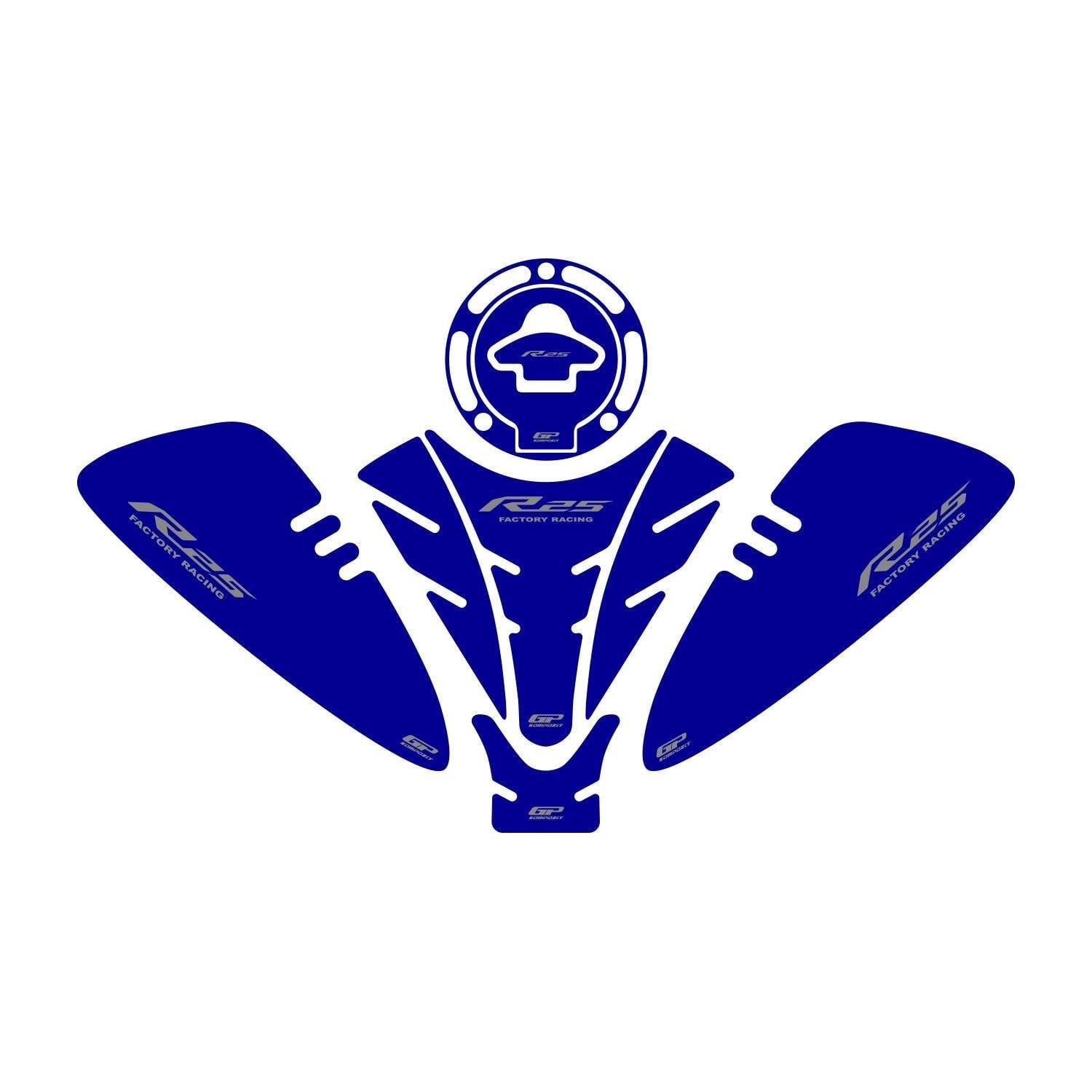 GP Kompozit Yamaha R25 2019-2026 Uyumlu Tank Pad Seti Mavi