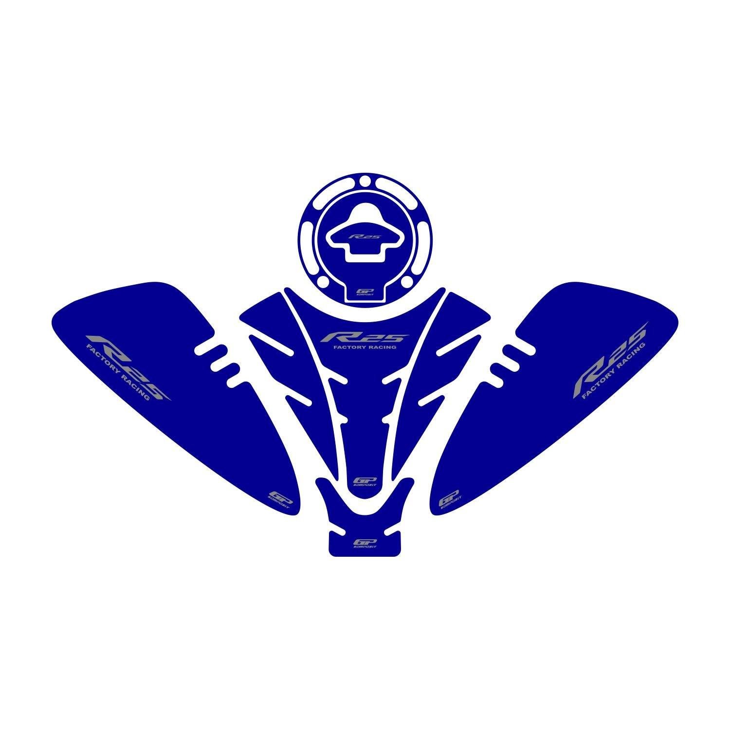 GP Kompozit Yamaha R25 2019-2026 Uyumlu Tank Pad Seti Mavi