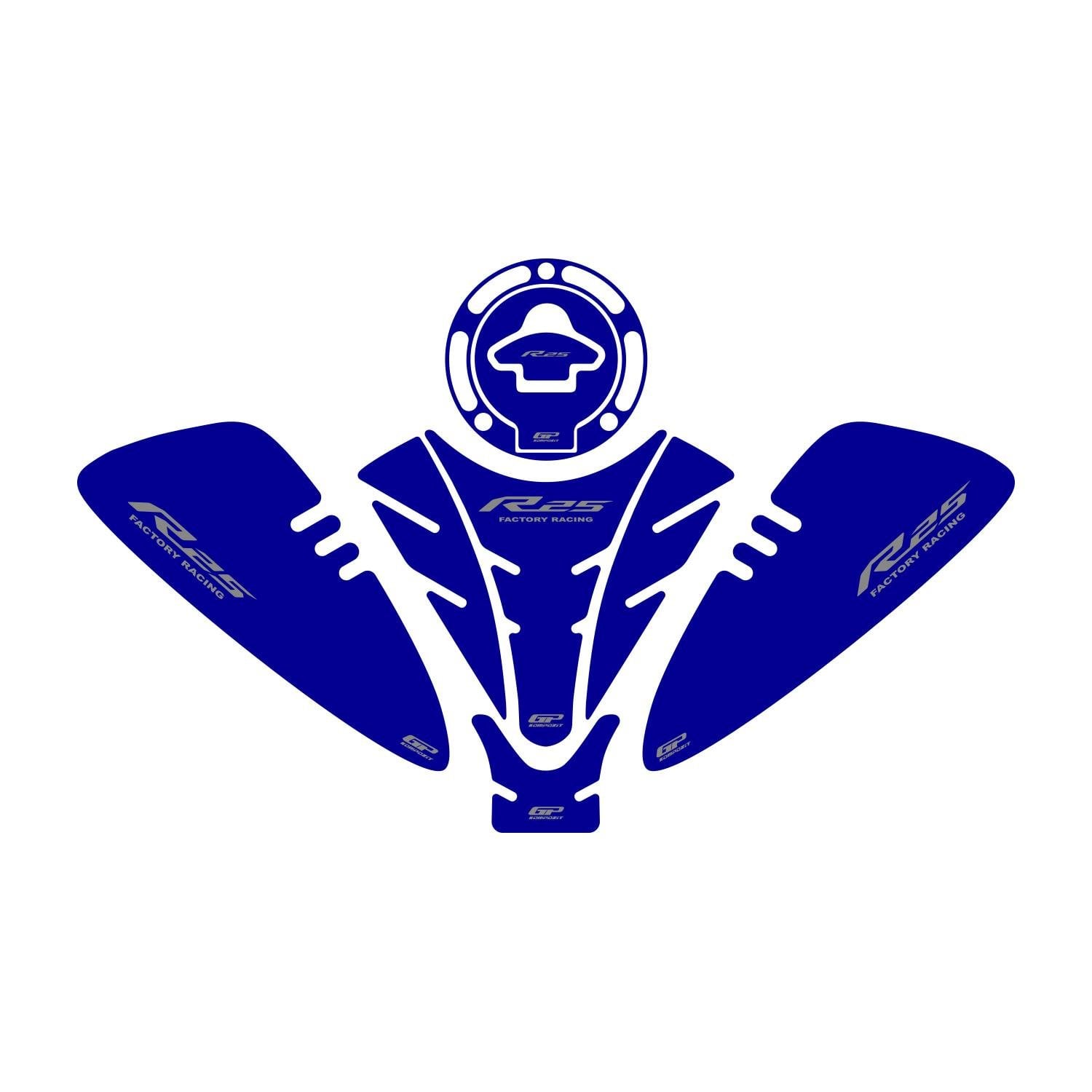 GP Kompozit Yamaha R25 2019-2026 Uyumlu Tank Pad Seti Mavi