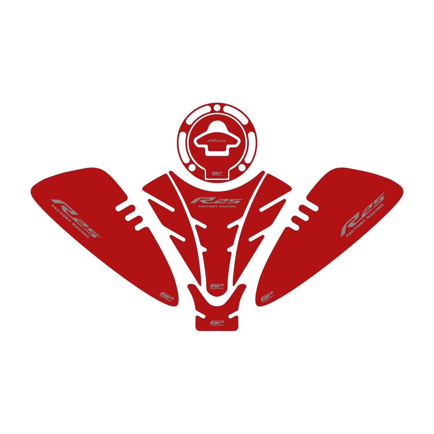 GP Kompozit Yamaha R25 2019-2026 Uyumlu Tank Pad Seti Kırmızı