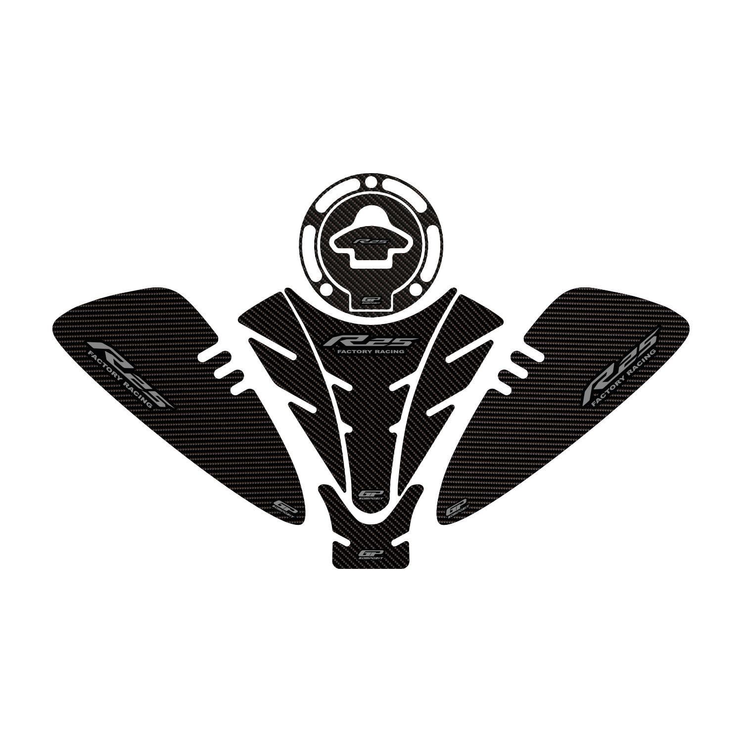 GP Kompozit Yamaha R25 2019-2026 Uyumlu Tank Pad Seti Karbon