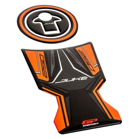 GP Kompozit KTM Duke 250 2017-2023 Uyumlu Tank Pad Siyah-Turuncu
