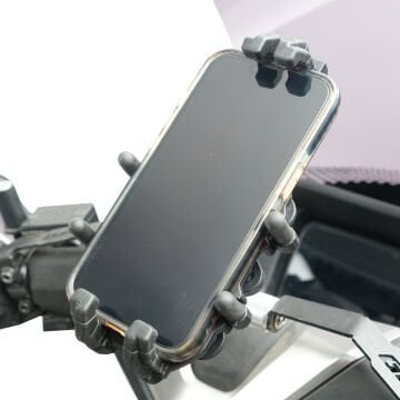 GP Kompozit TTR06 Universal Gidon Bağlantılı Titreşim Modüllü Telefon Tutucu Siyah-Kırmızı