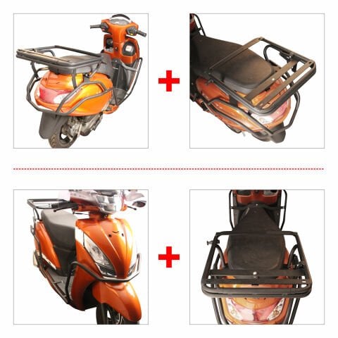 GP Kompozit TVS Jupiter 125 2023-2024 Uyumlu Motor Koruma Demiri ve Damperli Çanta Demiri Seti Siyah