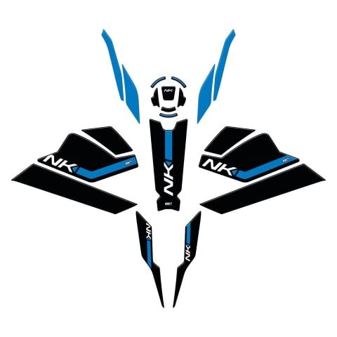 GP Kompozit CF Moto 250 NK 2023-2024 Uyumlu Full Pad Seti Mavi