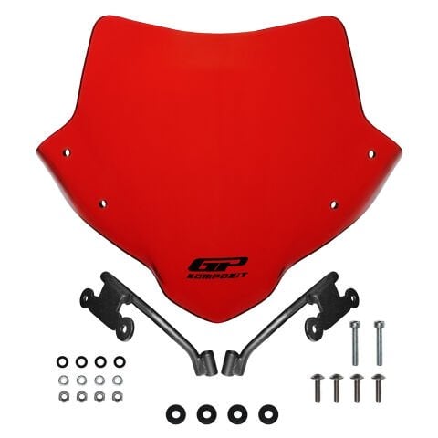 GP Kompozit Honda CB500 Hornet 2024-2025 Uyumlu Ön Cam Kırmızı