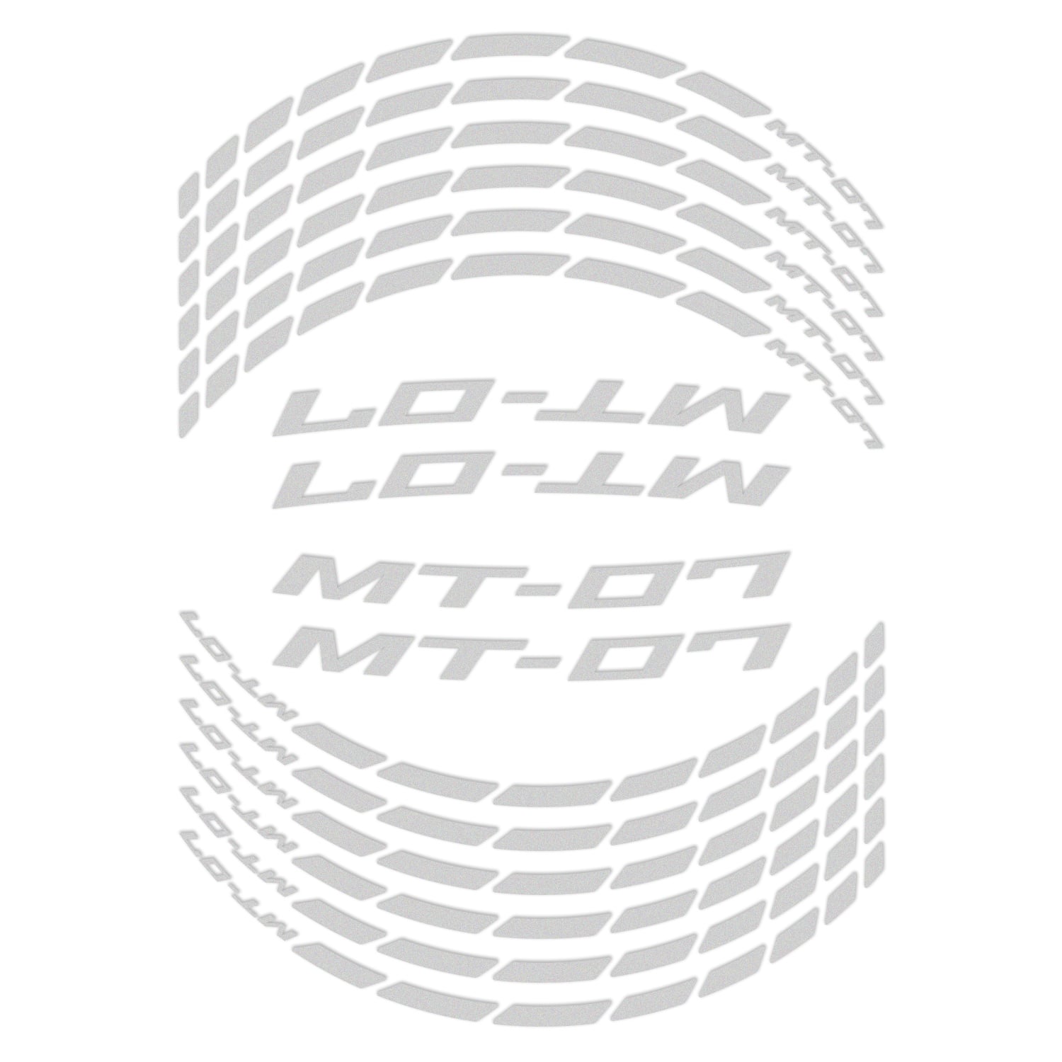 GP Kompozit Yamaha MT-07 2014-2023 Uyumlu Jant Şeridi Reflektif Gri