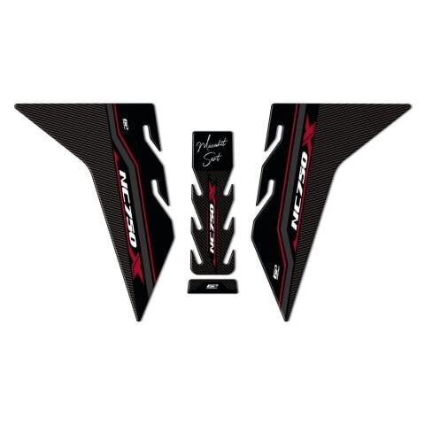GP Kişiye Özel Honda NC 750 X 2021-2024 Uyumlu Tank Pad Seti Bordo