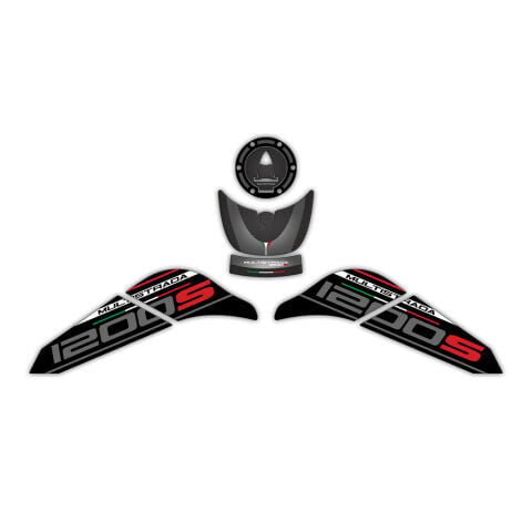GP Kompozit Ducati Multistrada 1200 S 2015-2018 Uyumlu Tank Pad Seti Siyah