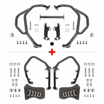 GP Kompozit BMW R 1300 GS 2023-2024 Uyumlu Motor Üst / Alt Koruma Demiri Seti Siyah