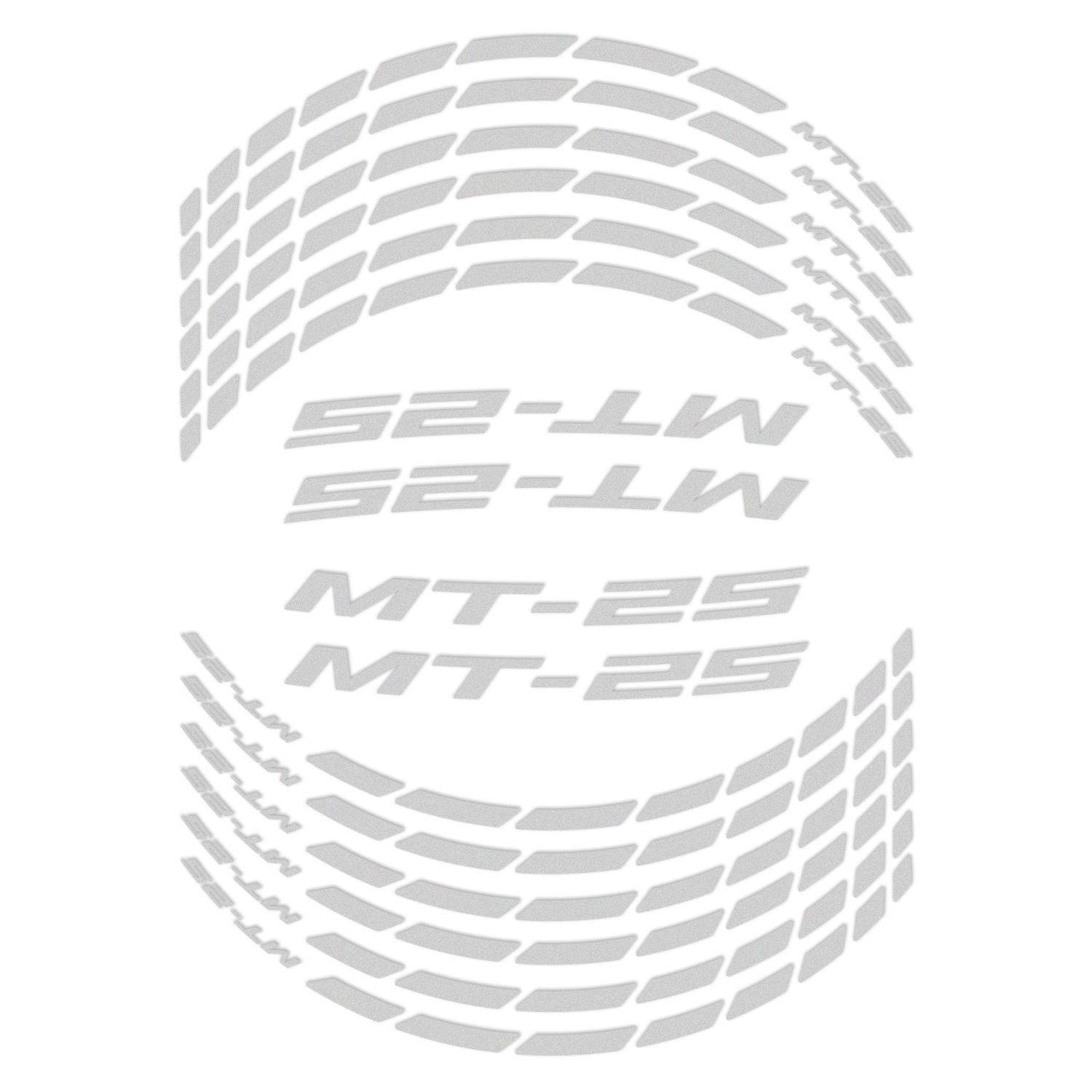 GP Kompozit Yamaha MT-25 2015-2026 Uyumlu Jant Şeridi Reflektif Gri