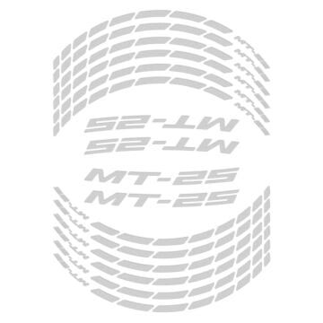 GP Kompozit Yamaha MT-25 2015-2024 Uyumlu Jant Şeridi Reflektif Gri