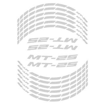 GP Kompozit Yamaha MT-25 2015-2024 Uyumlu Jant Şeridi Reflektif Gri