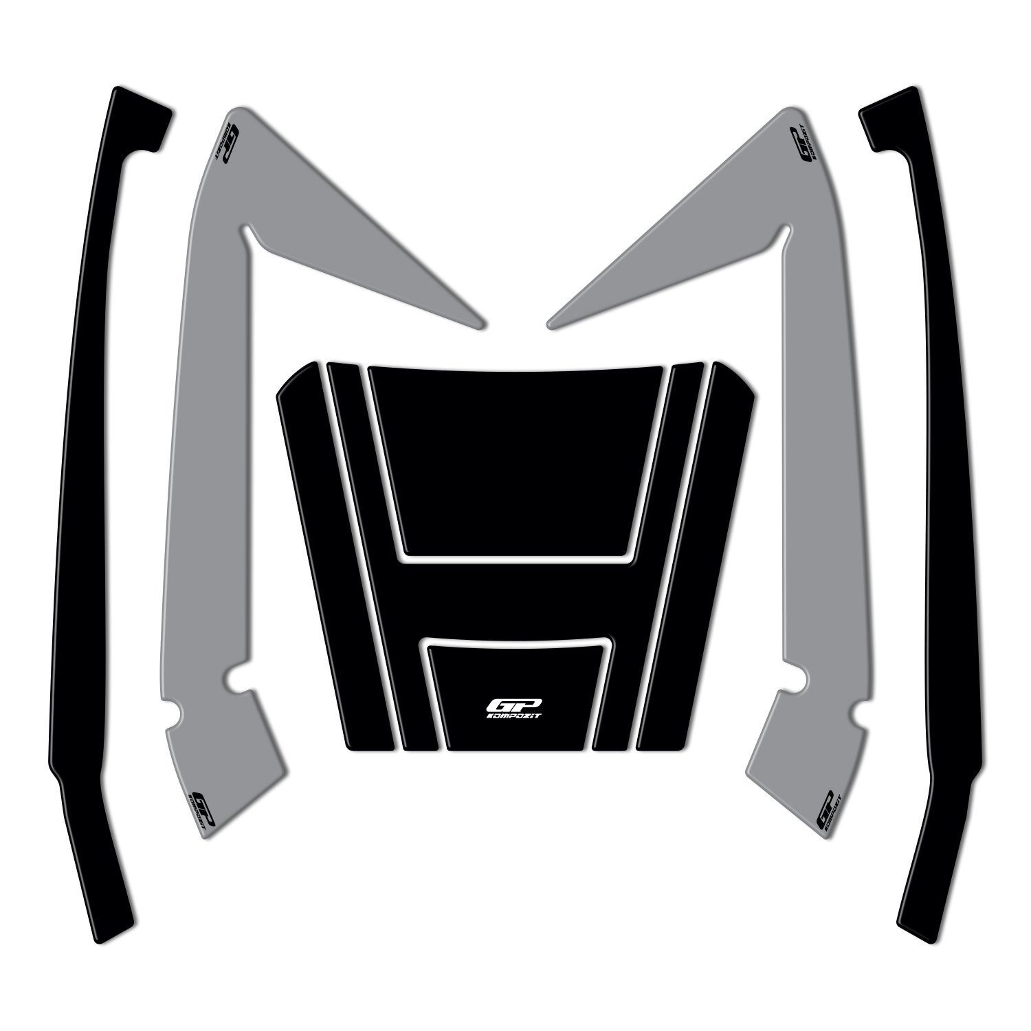 GP Kompozit Honda Forza 250 2018-2025 Uyumlu Çanta Pad Seti Nardo Gri