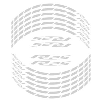 GP Kompozit Yamaha R25 2015-2024 Uyumlu Jant Şeridi Reflektif Gri