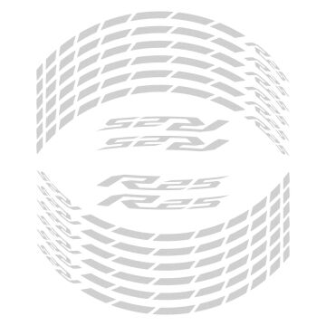 GP Kompozit Yamaha R25 2015-2024 Uyumlu Jant Şeridi Reflektif Gri