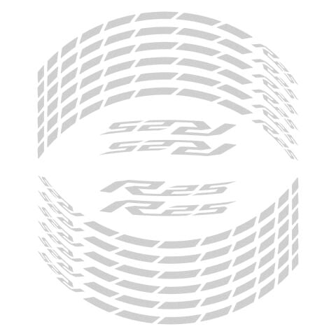 GP Kompozit Yamaha R25 2015-2024 Uyumlu Jant Şeridi Reflektif Gri