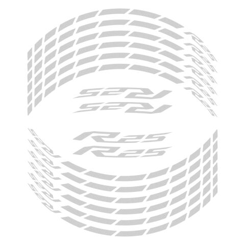 GP Kompozit Yamaha R25 2015-2026 Uyumlu Jant Şeridi Reflektif Gri