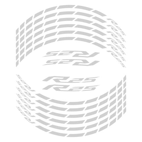 GP Kompozit Yamaha R25 2015-2026 Uyumlu Jant Şeridi Reflektif Gri