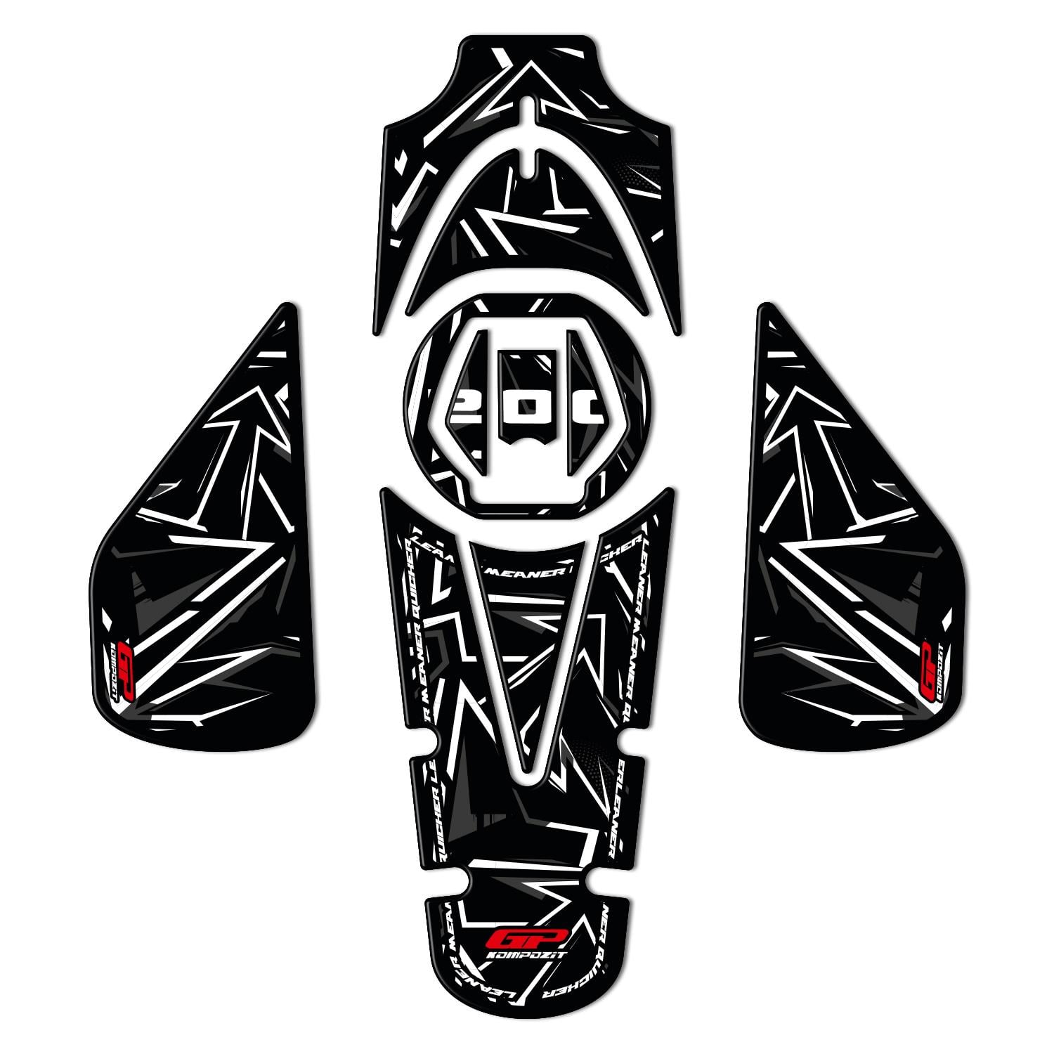 GP Kompozit Bajaj Pulsar NS 200 2011-2026 Uyumlu Tank Pad Seti Gri