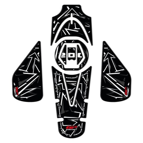 GP Kompozit Bajaj Pulsar NS 200 2011-2026 Uyumlu Tank Pad Seti Gri