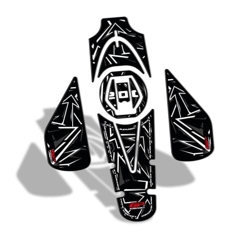 GP Kompozit Bajaj Pulsar NS 200 2011-2026 Uyumlu Tank Pad Seti Gri