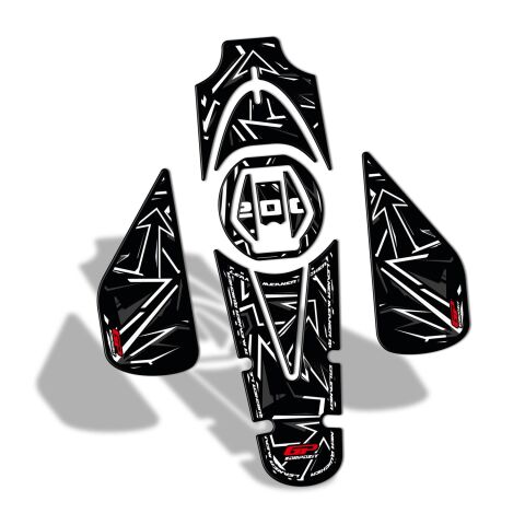 GP Kompozit Bajaj Pulsar NS 200 2011-2026 Uyumlu Tank Pad Seti Gri