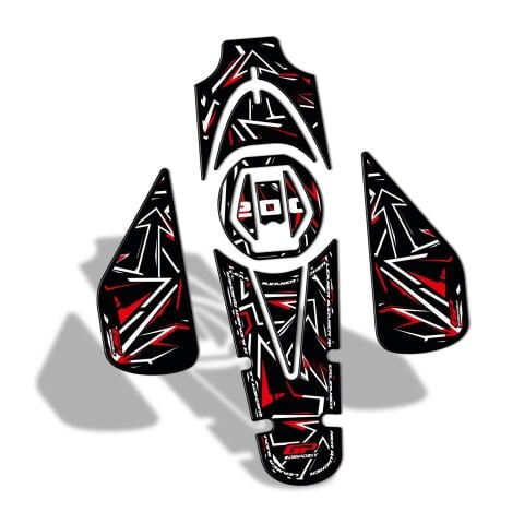 GP Kompozit Bajaj Pulsar NS 200 2011-2026 Uyumlu Tank Pad Seti Kırmızı