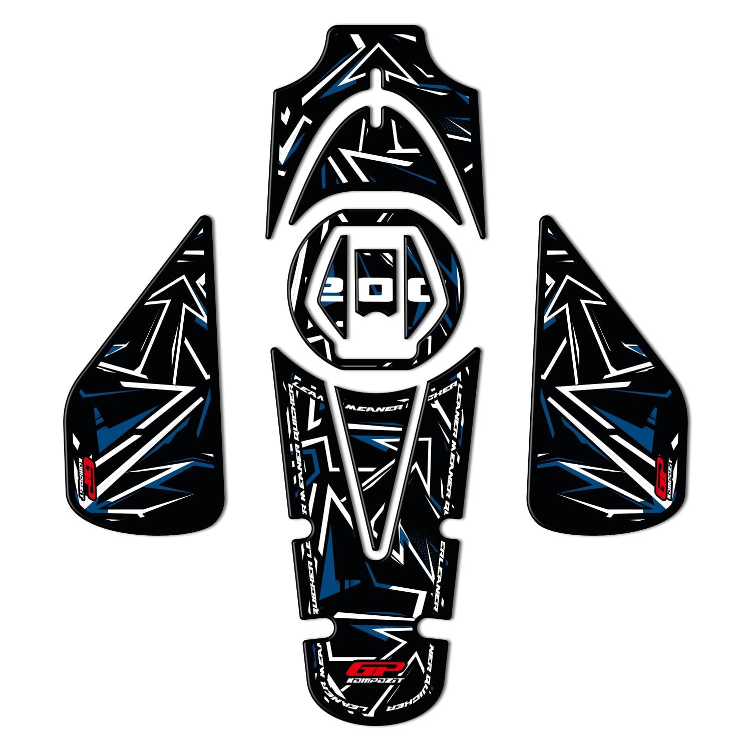 GP Kompozit Bajaj Pulsar NS 200 2011-2026 Uyumlu Tank Pad Seti Mavi