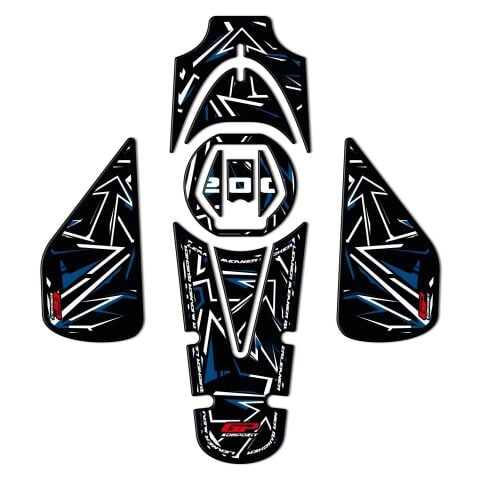 GP Kompozit Bajaj Pulsar NS 200 2011-2026 Uyumlu Tank Pad Seti Mavi