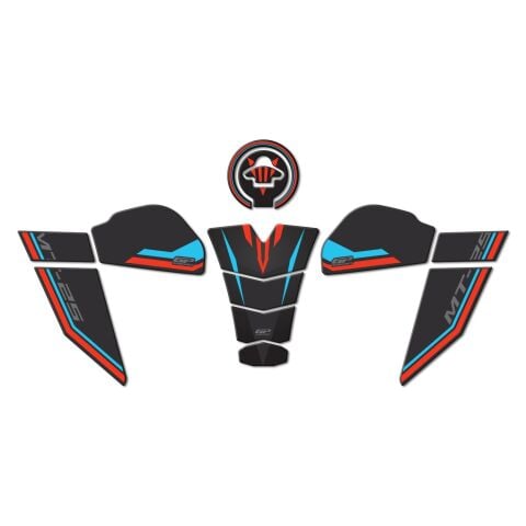 GP Kompozit Yamaha MT-25 2020-2026 Uyumlu Tank Pad Seti Mavi-Kırmızı