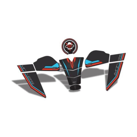 GP Kompozit Yamaha MT-25 2020-2025 Uyumlu Tank Pad Seti Mavi-Kırmızı