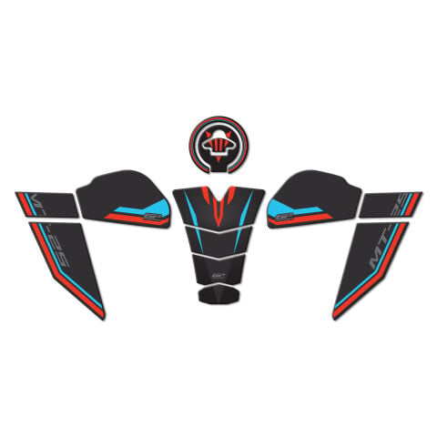 GP Kompozit Yamaha MT-25 2020-2026 Uyumlu Tank Pad Seti Mavi-Kırmızı