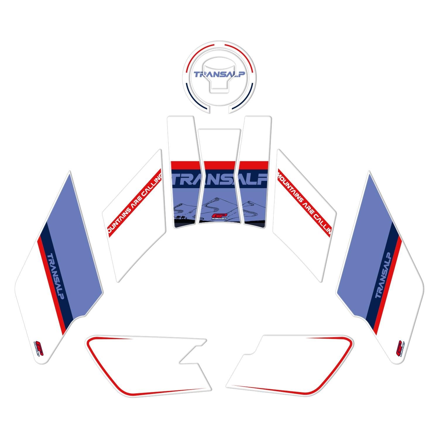 GP Kompozit Honda XL750L Transalp 2023-2024 Uyumlu Tank Pad Beyaz