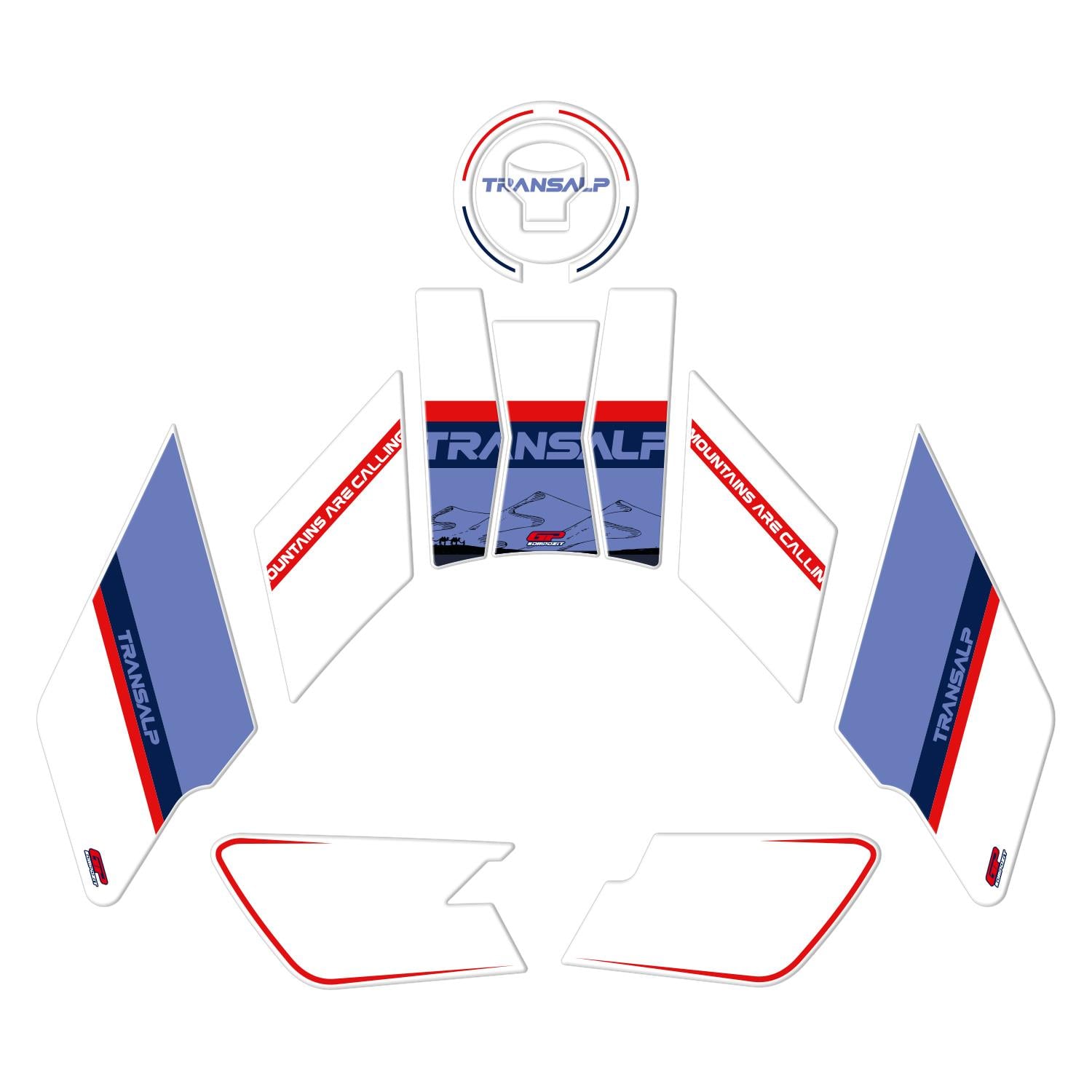 GP Kompozit Honda XL750L Transalp 2023-2024 Uyumlu Tank Pad Beyaz