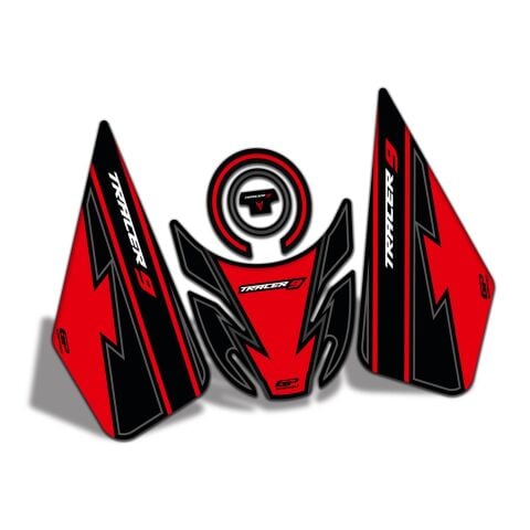 GP Kompozit Yamaha MT-09 Tracer 2021-2024 Uyumlu Tank Pad Seti Kırmızı