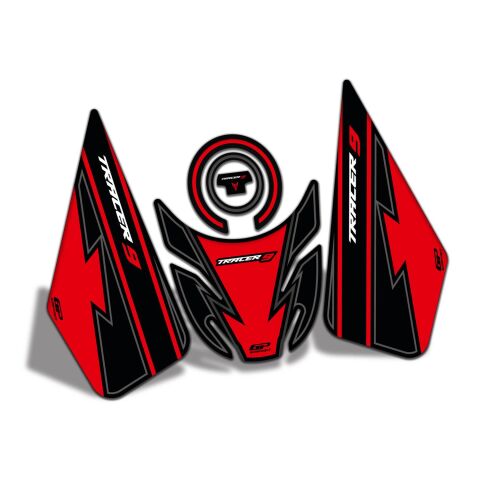 GP Kompozit Yamaha MT-09 Tracer 2021-2024 Uyumlu Tank Pad Seti Kırmızı