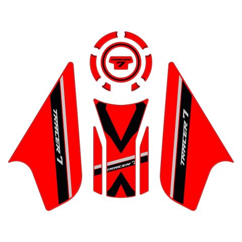 GP Kompozit Yamaha MT-07 Tracer 2020-2024 Uyumlu Tank Pad Seti Kırmızı