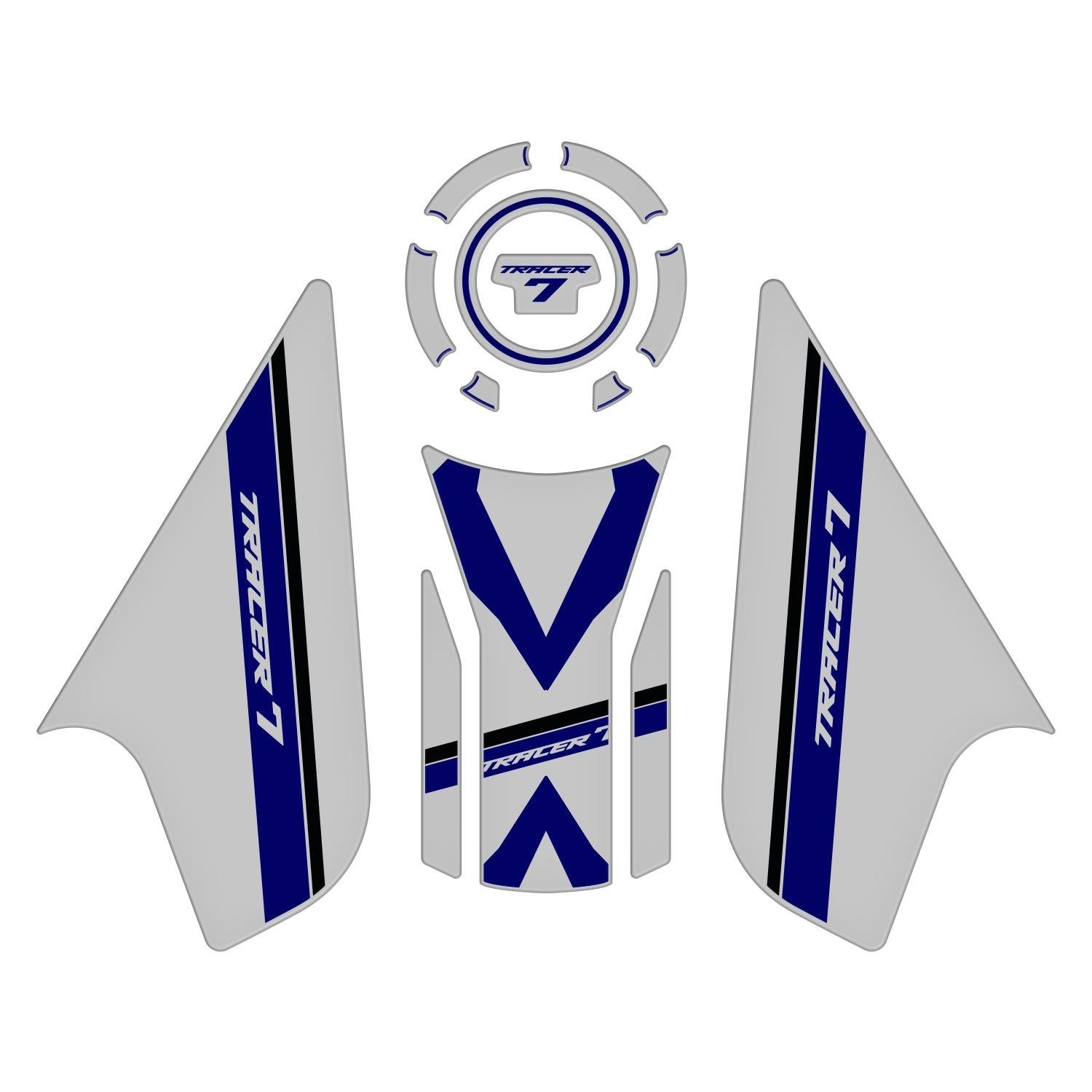 GP Kompozit Yamaha MT-07 Tracer 2020-2024 Uyumlu Tank Pad Seti Gri