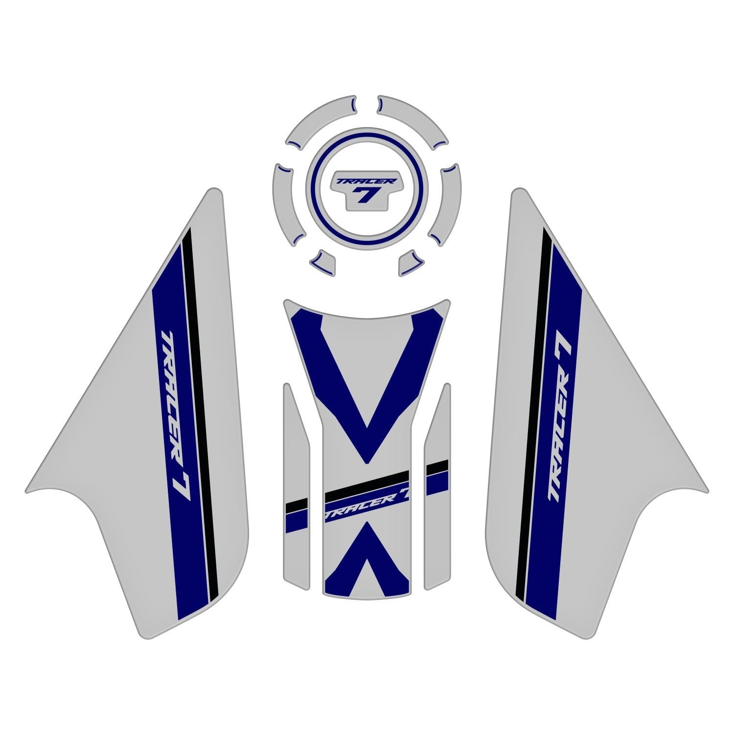 GP Kompozit Yamaha MT-07 Tracer 2020-2024 Uyumlu Tank Pad Seti Gri