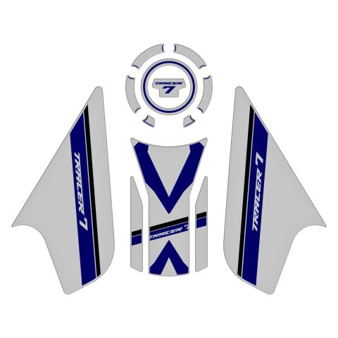 GP Kompozit Yamaha MT-07 Tracer 2020-2024 Uyumlu Tank Pad Seti Gri