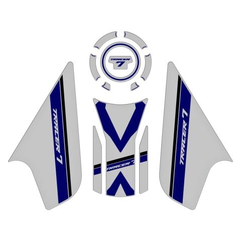 GP Kompozit Yamaha MT-07 Tracer 2020-2024 Uyumlu Tank Pad Seti Gri