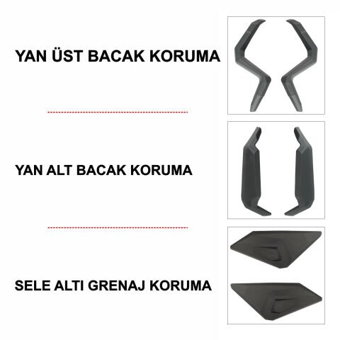 GP Kompozit Honda X-ADV 2025 Uyumlu Üst/Alt Bacak ve Grenaj Koruma Seti Siyah