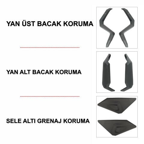 GP Kompozit Honda X-ADV 2025-2026 Uyumlu Üst/Alt Bacak ve Grenaj Koruma Seti Siyah