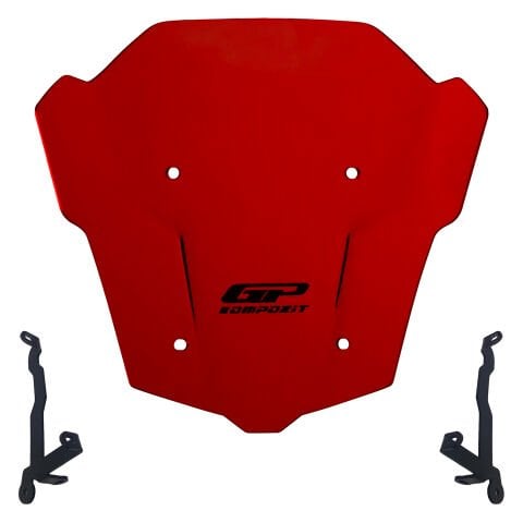 GP Kompozit Honda CB650R E-CLUTCH 2025-2026 Uyumlu Ön Cam Kırmızı